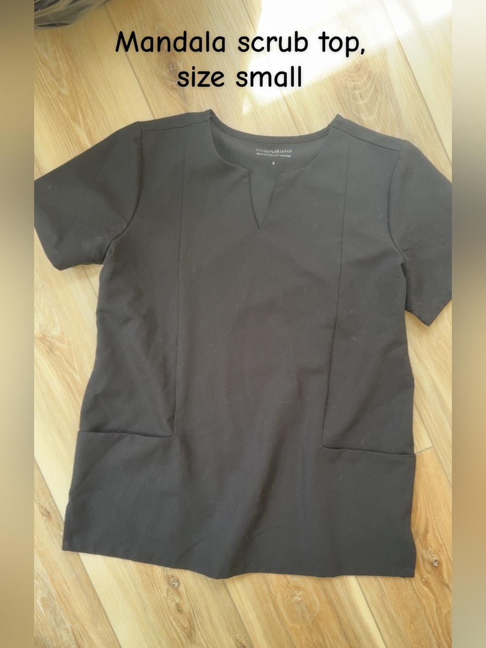 Mandala Women’s Black Scrub Top - Small